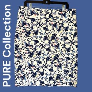 PURE Collection-skirt cotton floral. Size 12. Lined. Back zip. New without tags!